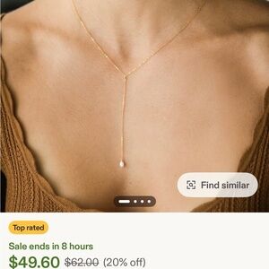 Elegant Gold Necklace with Pearl Drop